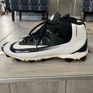 Nike Huarache Black and White Baseball Cleats